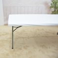 thumbnail image 3 of yeegool Vinyl Fitted Tablecloth with Flannel Backing 4 ft x 2 ft Waterproof Oil-Proof Stain-Resistant White Table Cover, 3 of 6