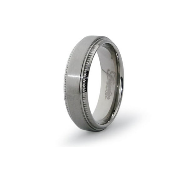 Titanium Classic Milgrain Edge Wedding Band Ring