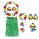 thumbnail image 4 of Falda hawaiana Hula 8 en 1 para hombre y mujer, sujetador, collar, gafas, fiesta luau, Halloween Verde 60cm, 4 of 6
