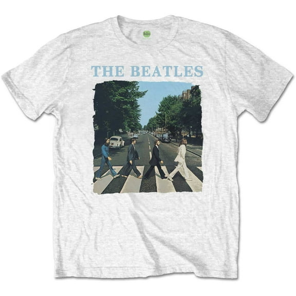 The Beatles Kids T Shirt Abbey Road & Logo new Official White Ages 1-12 yrs