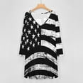 thumbnail image 4 of American Flag Black And White Long Sleeve Dresses For Women Vintage Elegant Party Dress Oversized V-neck Dress S-8XL, 4 of 7