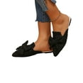 thumbnail image 7 of Frontwalk Womens Flat Slides Slip On Backless Loafers Pointed Toe Mules Flats Dance Fashion Ladies Black Bow 6, 7 of 7