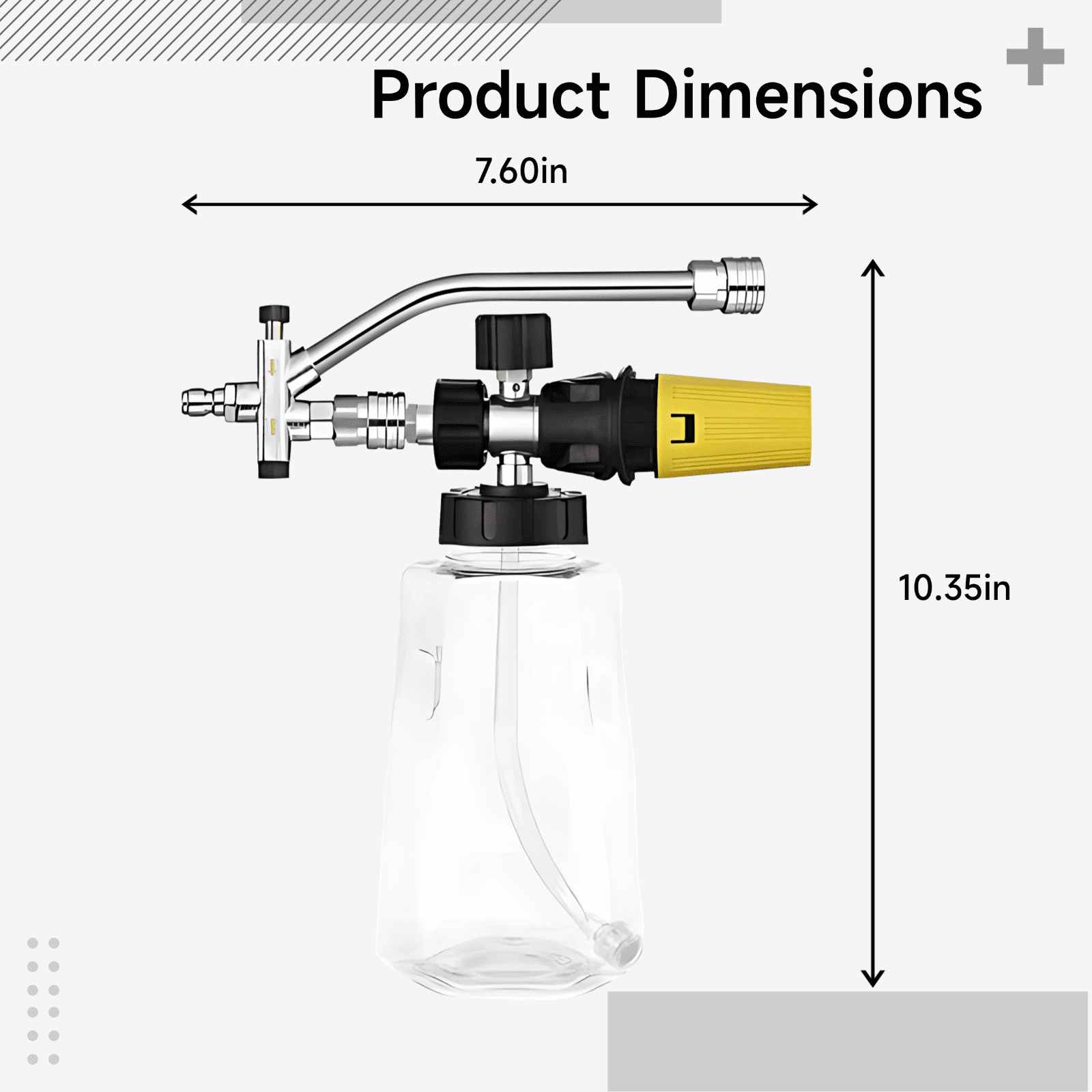 Pressure Washer Foam Cannon Kit, Power Washer Sprayer with Dual Adjustable Foam Lance, 7 Nozzles 0-120° Adjustable, 1/4" Quick Connector, 33.8 fl oz / 1 L Transparent Bottle