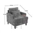 thumbnail image 4 of Accent Chair Armchair, Modern Chenille Upholstered Lounge Chair with Rubber Wood Legs and High Back Comfy Single Sofa Chair for Living Room Bedroom Office, Gray, 4 of 7