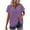 Purple, variant on Ahuyic Short Sleeve Shirts for Women,Summer Plus Size for Women,Women Ladies Solid Short Sleeve Round Neck Pullover Lace Blouse