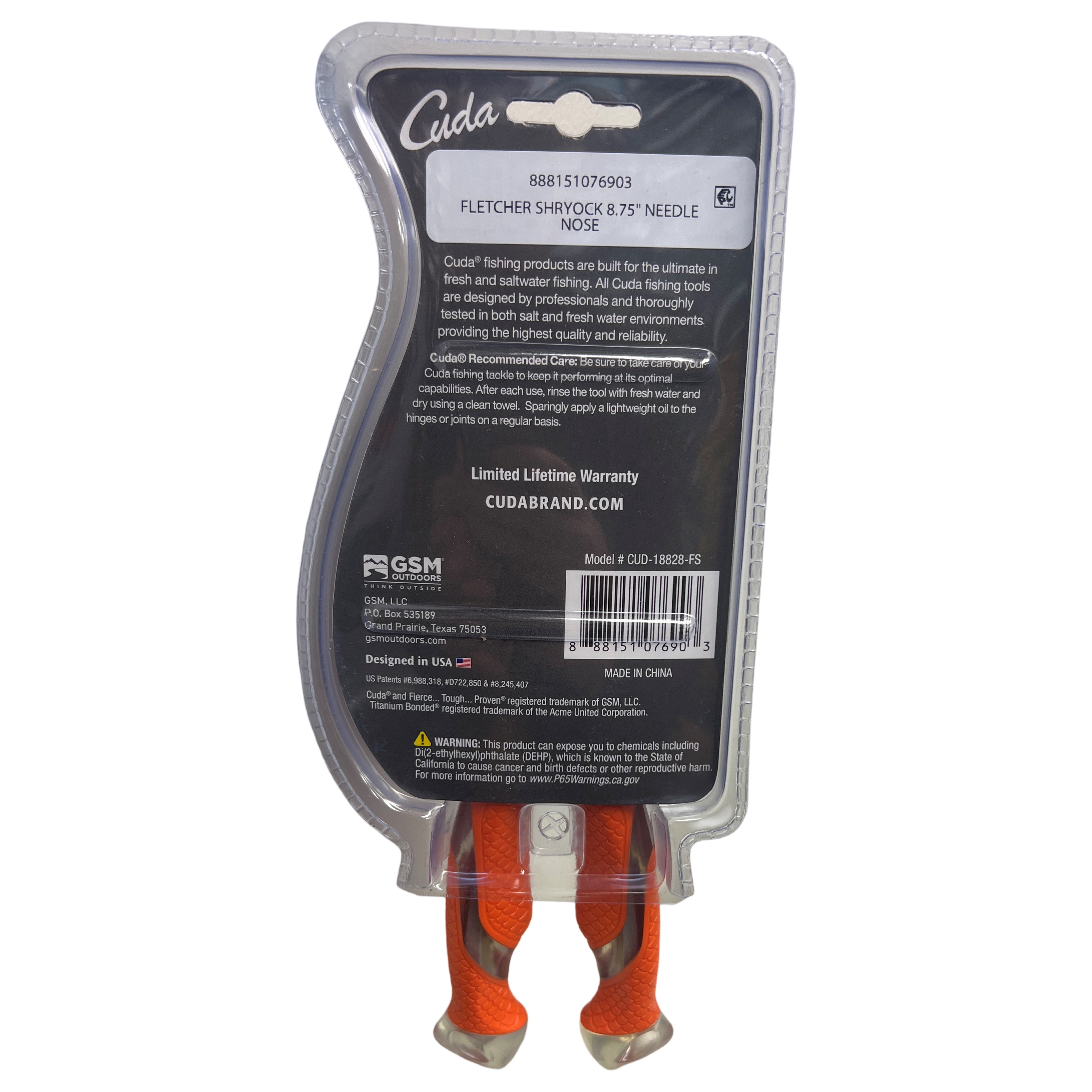 Cuda Fletcher 8.75 Needle Nose Pliers - Titanium Bonded Jaws