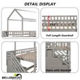 thumbnail image 5 of House Bunk Bed Twin over Twin, Twin Bunk Bed with Slide, Stairs, Ladder and Guardrail, Wood Bunk Bed, No Box Spring Needed(Gray), 5 of 14