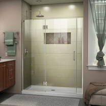 DreamLine Unidoor-X 60 1/2-61 in. W x 72 in. H Frameless Hinged Shower Door in Brushed Nickel