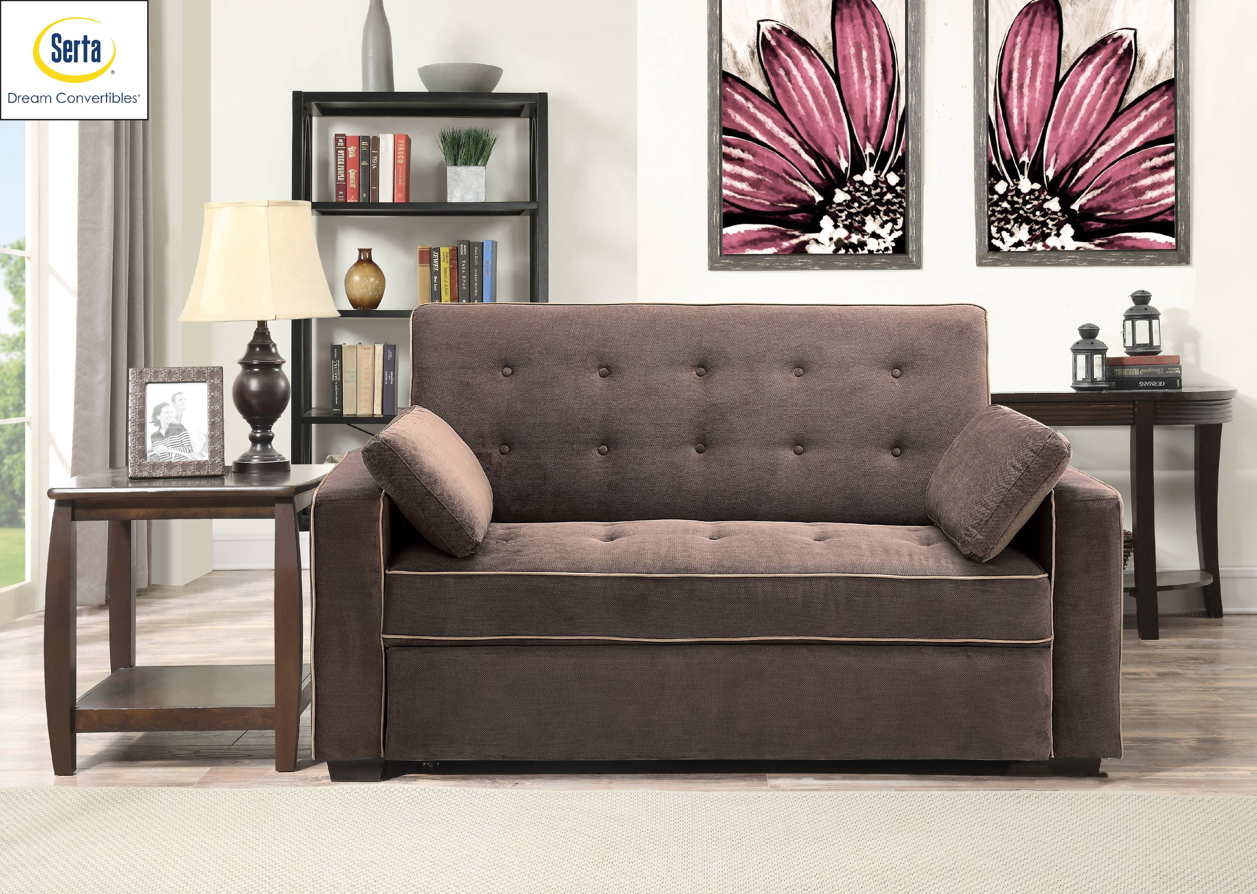 Serta Monroe Full Sofa Bed Java  Walmart com  Walmart com