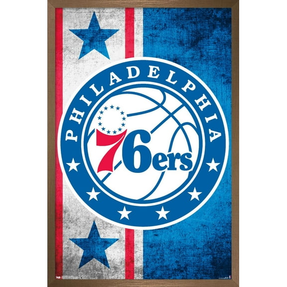 NBA Philadelphia 76ers - Logo 15 Wall Poster, 14.725" x 22.375", Framed