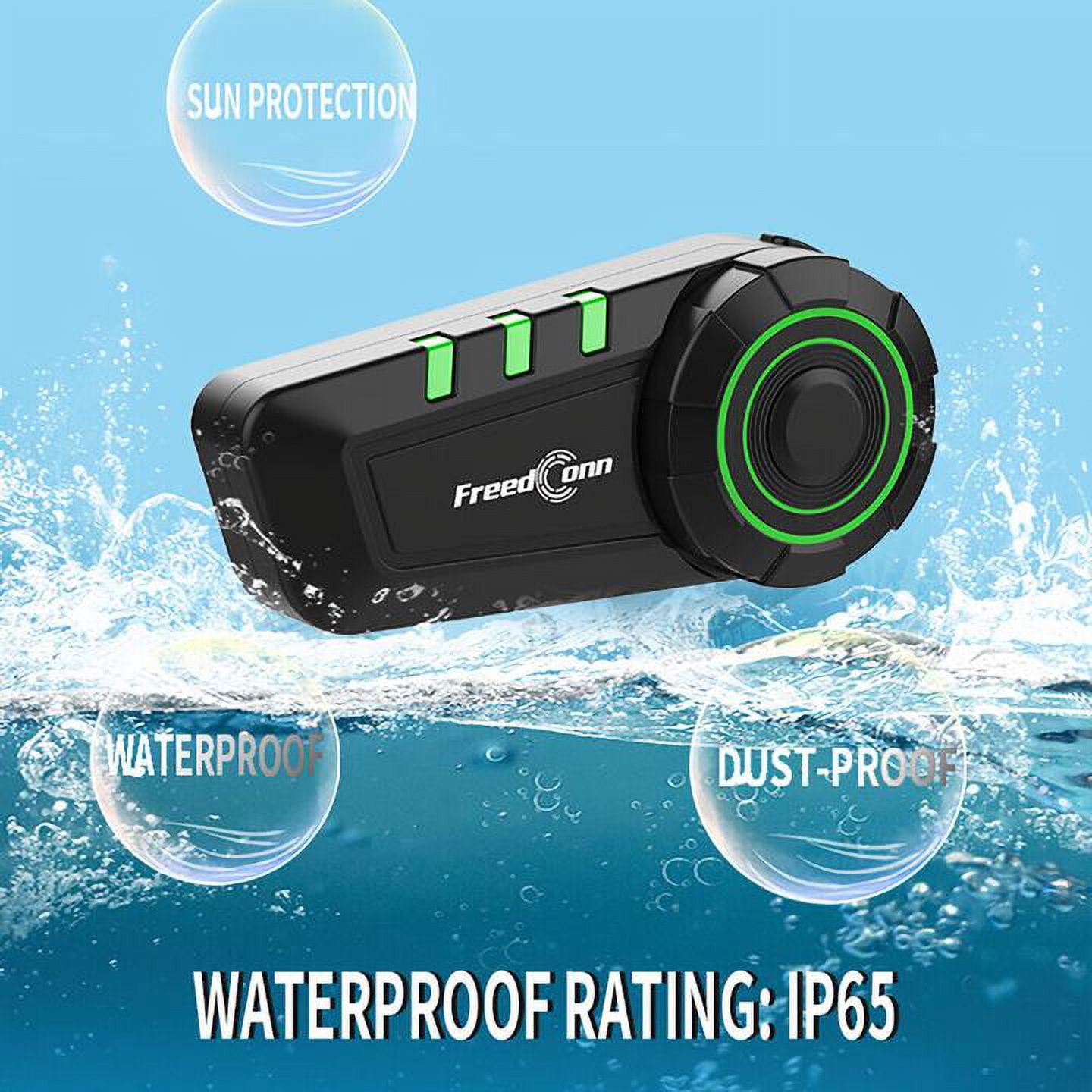 FreedConn KY Motorcycle Helmet Headset 5.0 Motorcycle Headphones Wireless Music Earphone Support IP65 Waterproof with Microphone