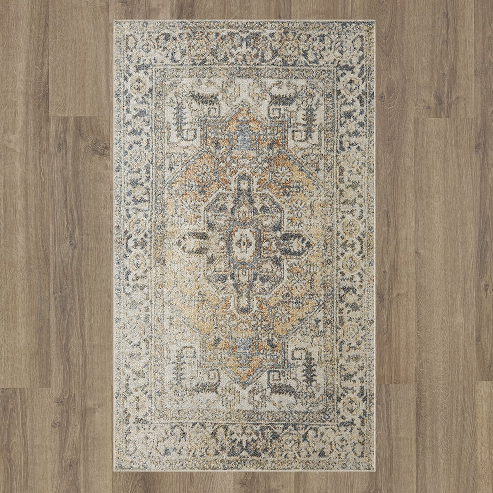 Mohawk Home Theodora Floral Indoor Polyester Area Rug, Anthracite, 3'11" x 6'