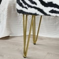 thumbnail image 5 of Home Soft Things Faux Fur Ottoman- Zebra - Gold Leg - 46x16x22", 5 of 8