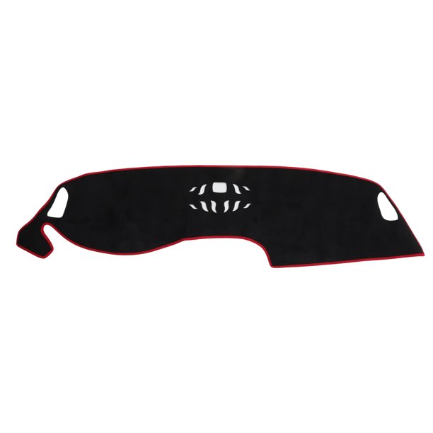 Cubierta del tablero Unique Bargains para Honda HR-V 2023-2024 Sin HUD Cubierta del tablero del automóvil Interior Antideslizante/Antipolvo Ante Negro con borde rojo 1 set