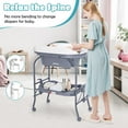 INFANS 2 in 1 Baby Changing Table with Bath Tub Unit, Folding Diaper Dresser Station with Wheels