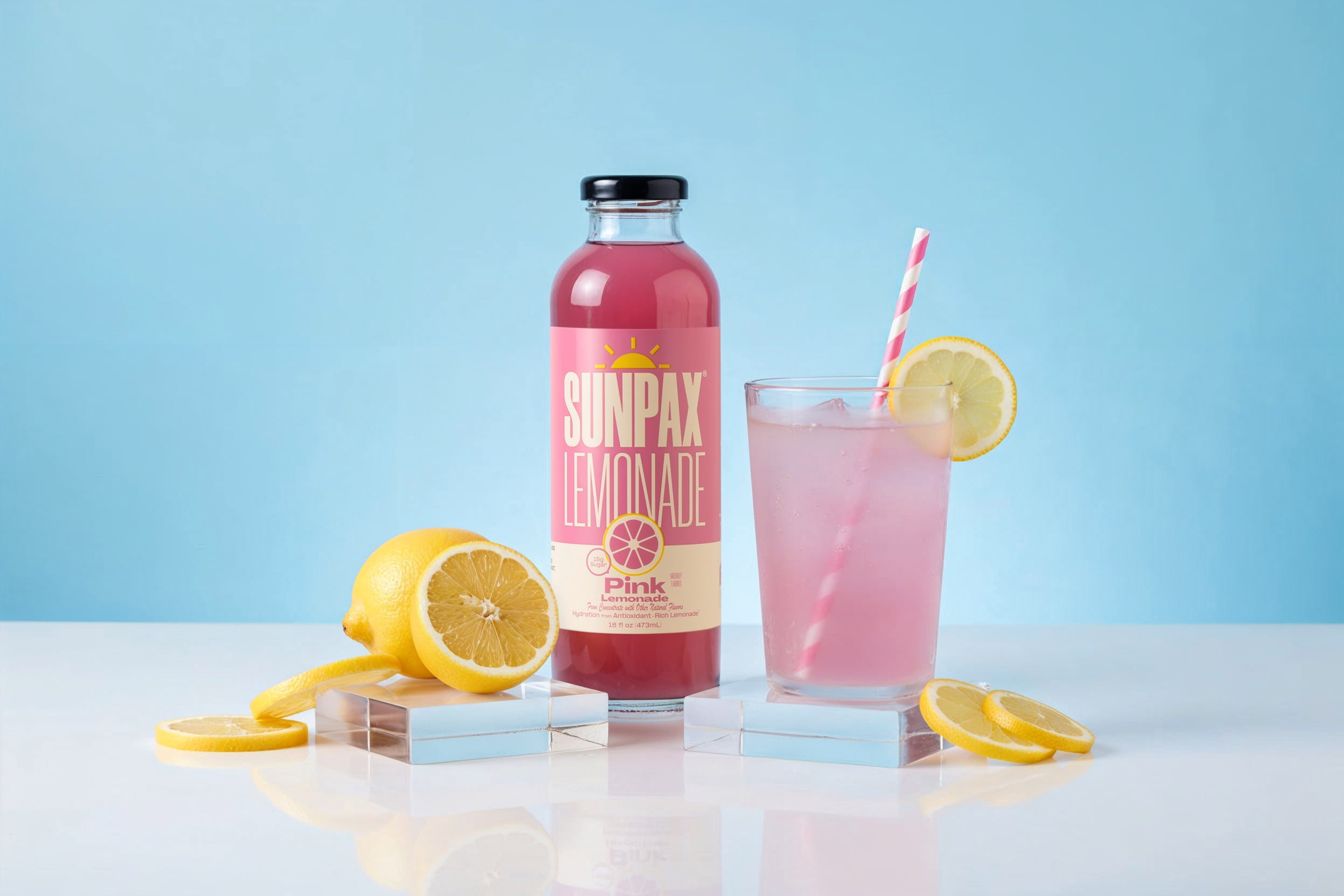 Sunpax Non GMO, All Natural Juice, Pink Lemonade, 16 fl oz