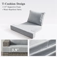 thumbnail image 5 of Ovios 7 Pieces Outdoor Patio Furniture Set All-Weather Rattan Wicker Sectional Sofa and Chairs with Ottomans, Gray, 5 of 9