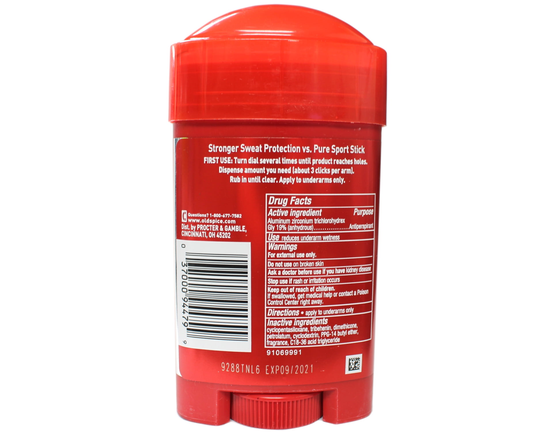 Old Spice Hardest Working Collection Sweat Defense Anti-Perspirant & Deodorant, Pure Sport Plus 2.60 oz (Pack of 4)