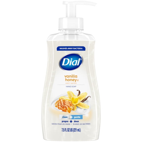 Dial Clean Gentle Liquid Hand Soap, Vanilla & Honey Gentle Hand Soap, 7.5 fl oz