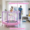 thumbnail image 4 of Mini Trampoline for Kids with Safety Enclosure Net, 55" Toddler Trampoline with No-Gap Safe Design, Segmart Recreational Trampolines for Birthday Gifts, Rebounder Trampoline with Ocean Balls, 4 of 8