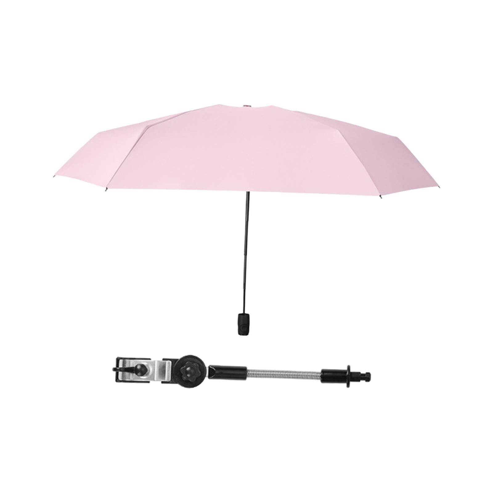 QSTDGVPW Beach Chair Umbrella Sun Protection Folding Universal Umbrella for Bike Sunshade Pink