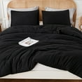 Black California King Comforter Set 3 Pieces Cal King Lightweight