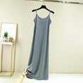 thumbnail image 2 of Ujnder Women's Nightgown Solid Color Plus Size Petticoat Loose Long Style Blue L, 2 of 4