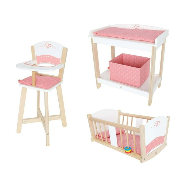 Hape Wooden Baby Doll Highchair Play Baby Cradle Diaper Changing Table Walmart Com Hape Wooden Baby Doll Highchair Play Baby Cradle Diaper Changing Table Walmart Com