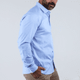 thumbnail image 2 of Camisa de Manga Larga Slim Fit Azul de Vestir Para Caballero, 2 of 4
