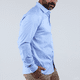 thumbnail image 2 of Camisa de Manga Larga Slim Fit Azul de Vestir Para Caballero, 2 of 4