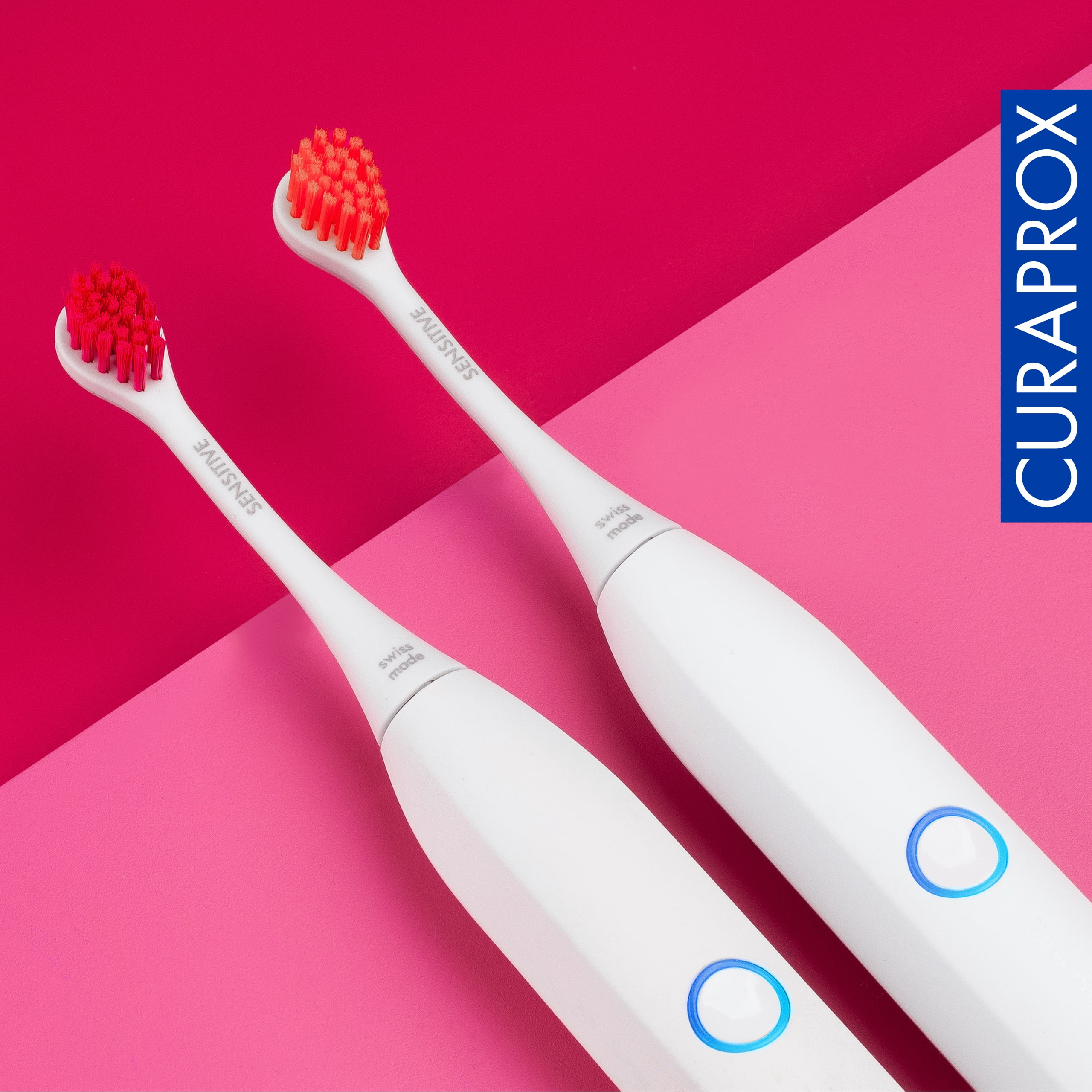Curaprox Hydrosonic Brush Head Sensitive magenta/orange, 2 pcs