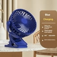thumbnail image 6 of Clip on Desk Fan - 5.35"x6.02" USB Rechargeable 3 Speed Quiet Personals Fan with Strong Airflow, 360° Adjustable Head, Ideal for Office, Dorm Room, Bedside, Travel, 6 of 6
