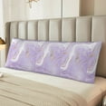 thumbnail image 6 of Lsque Lavender Glitter Foil Stripes Body Pillow Case Cover,Ultra-Soft Microfiber Bed Pillow Cases 20x54 inches,Elegant Bedding,Breathable Durable Pillow Cover with Envelope Closure, 6 of 8