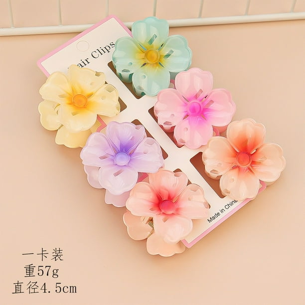 Fiudx Pinzas para El Cabello con Diseño de Caramelo, Pinzas con Flores de Colores Vibrantes, Pinzas de Agarre Seguro, Opciones de Peinado Versátiles, Coleta Semi-Recogida, Regalo Perfecto para Amigas