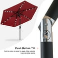 thumbnail image 3 of MASTERCANOPY 7.5ft Solar Patio Umbrella with LED Lights Tilt and Crank, Burgundy, 3 of 7