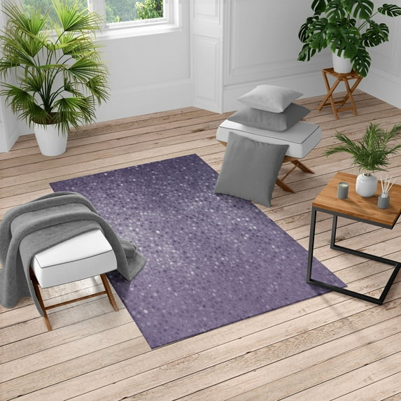 Geometric Turkish Area Rug, Small Dot Tiles Shape Simple Classical Creative Design, Soft Carpet for Living Room Decor with Distressed Look, 6.6' X 9.6', Dark Indigo, by Ambesonne