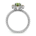 thumbnail image 2 of Sterling Silver Stackable Expressions Peridot, Citrine & Diamond Ring - Size 8, 2 of 3