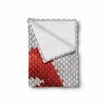 thumbnail image 2 of Feminine Soft Flannel Fleece Throw Blanket, Lips Illustration Cosmetics Pattern Womanly Ornamental Design, Cozy Plush for Indoor and Outdoor Use, 60" x 80", Grey and Red, by Ambesonne, 2 of 6