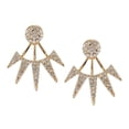 thumbnail image 2 of Pendientes de chaqueta de cuernos de cristal para mujer, pendientes góticos punk, joyería , dorado Hugo Pendientes Chaqueta, 2 of 10