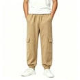 thumbnail image 3 of LckLvx Boys Cargo Pants Elastic Waist Jogger Pants with Multi Pockets School Daily Sweatpants, 3 of 7
