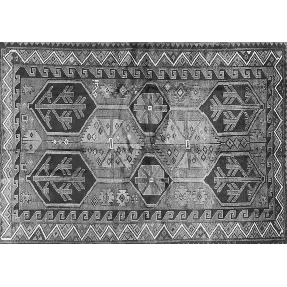 Ahgly Company Indoor Rectangle Persian Gray Traditional Area Rugs, 5' x 7'