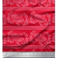 thumbnail image 1 of Soimoi Viscose Chiffon Fabric Stripe,Leaves & Hen Block Print Sewing Fabric Yard 42 Inch Wide, 1 of 1