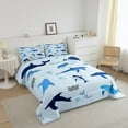 thumbnail image 3 of Erosebridal Sea Turtle Comforter Set King Size Shark Bedding Set Dolphin Comforter Cute Cartoon Kawaii Underwater Animals Quilt Set, 3 of 7