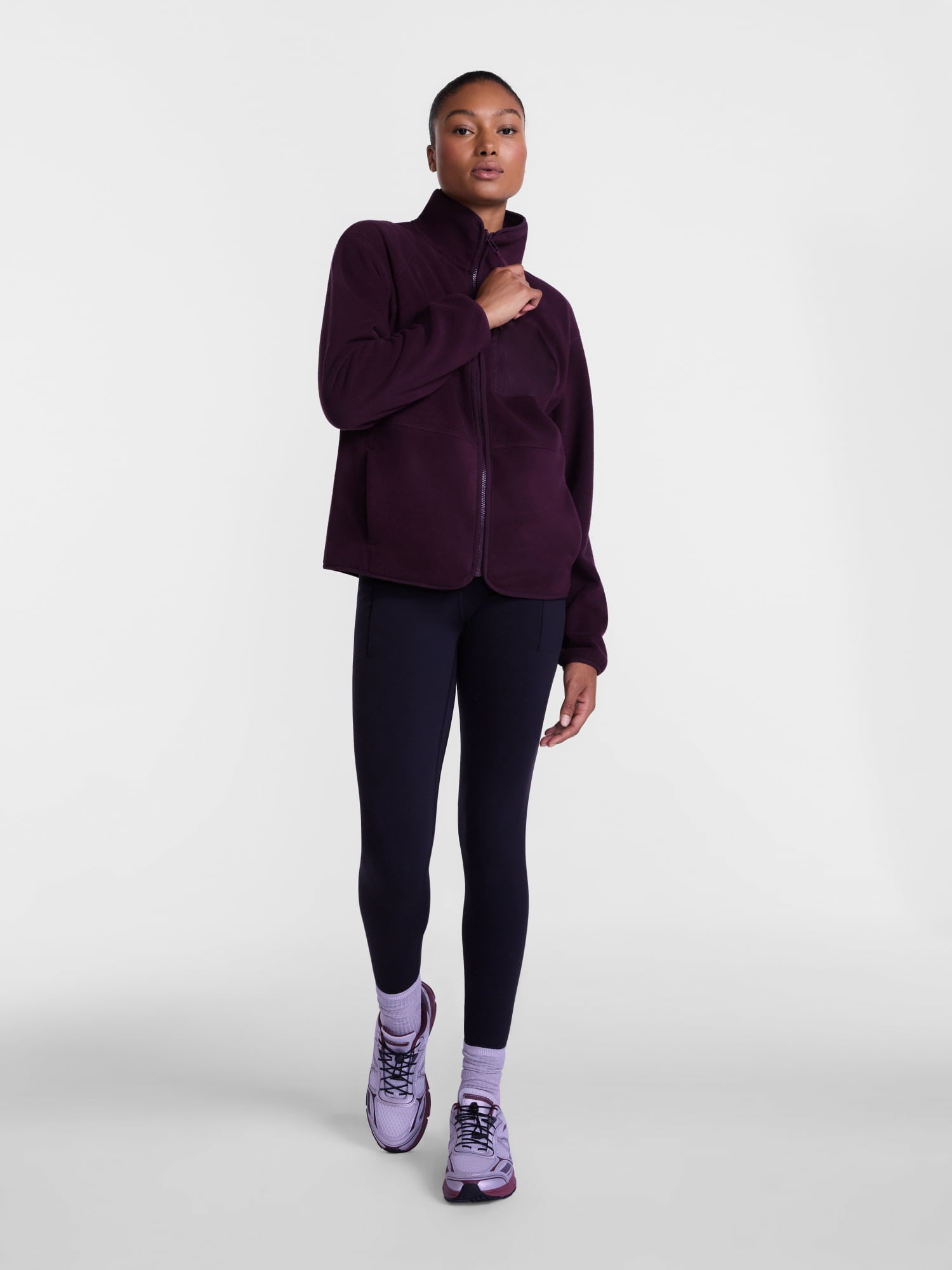 Ozark Trail Women's and Women's Plus Fleece Zip Up Jacket, Sizes XS-3X