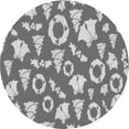 thumbnail image 1 of Ahgly Tapis Rond Lavable en Machine Intérieur Transitionnel Gris Cendré, 7 Pieds Rond, 1 of 7