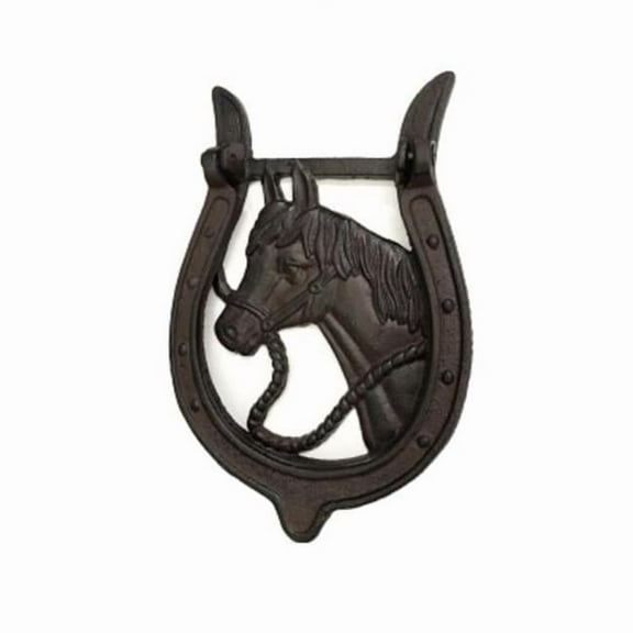Metrotex Designs 51019 Cast Iron Horse with Shoe Door Knocker - Large