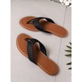 thumbnail image 5 of New Summer Woven Flip Flops For Women, Stylish Open Toe Flat Slides With Soft Sole For Beach, Outdoor, 5 of 5