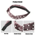 thumbnail image 4 of Unique Bargains 1 Pc Bling Twisted Faux Pearl Velvet Headband Headwear Hairband for Women 1.2 Inch Wide Pink, 4 of 7