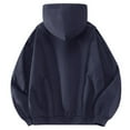 thumbnail image 4 of Hinvhai Men's Solid Color Long Sleeved Hooded Zipper Cardigan Sweater Jacket Navy XL(XL), 4 of 5