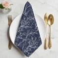 thumbnail image 2 of Navy Blue Botanical Cloth Napkins, Vintage Floral Plants Branch Washable and Reusable Dinner Napkins Set of 2, Table Napkin for Kitchen Party Birthday Wedding Hotel Housewarming 20"x20", 2 of 9